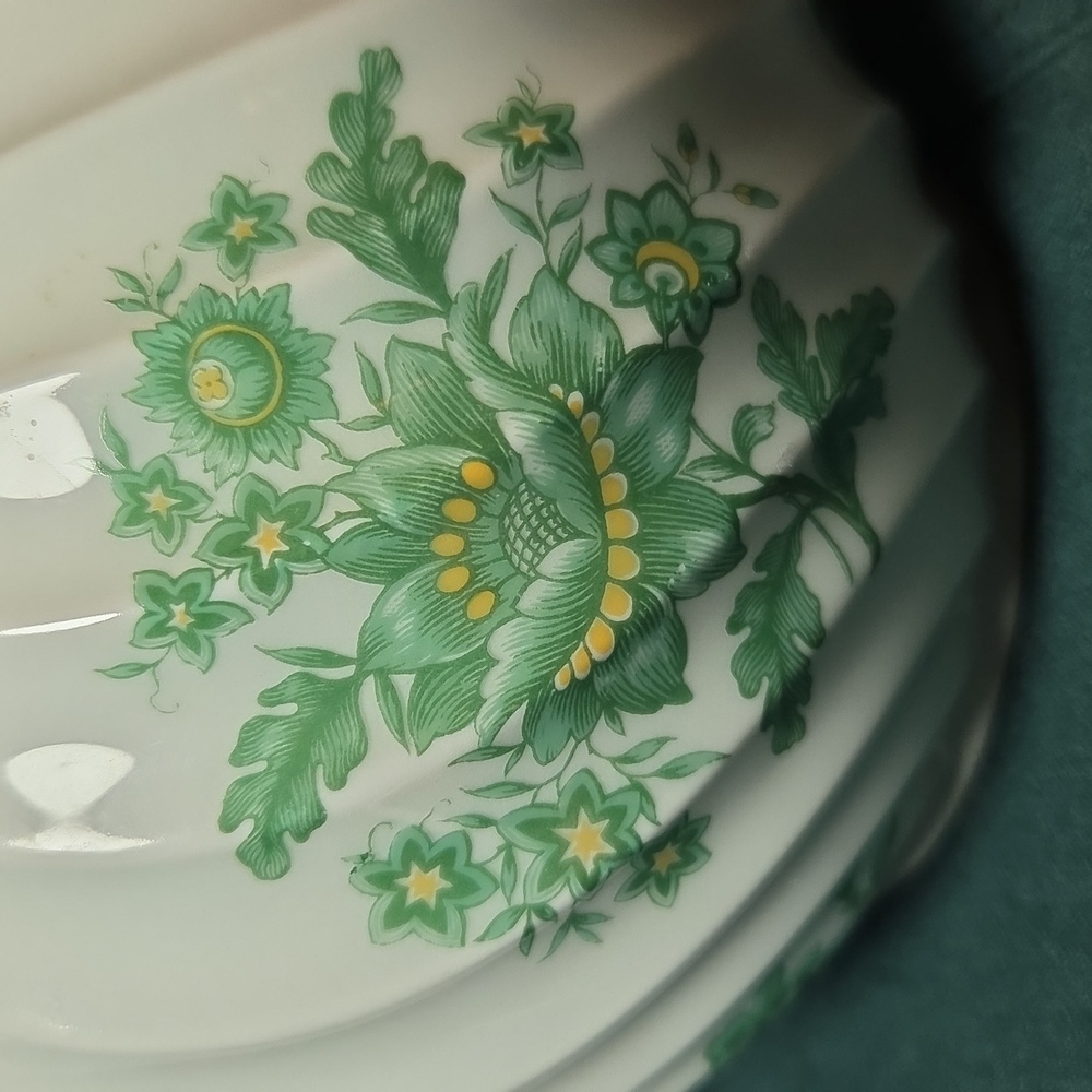 Haviland White Ceramic Teapot with Green Floral Motif - Picture 2 of 7